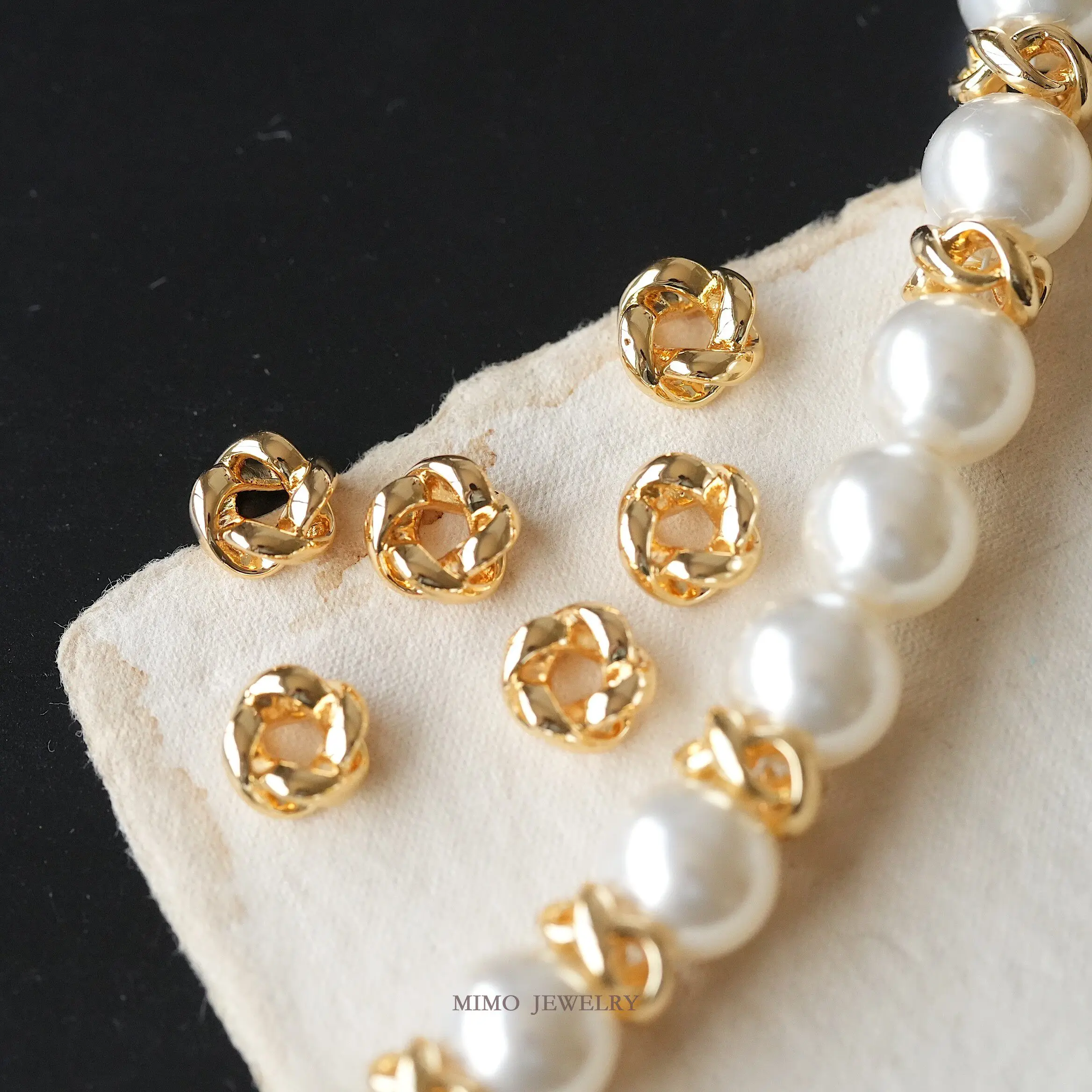 Brass Gold Plated Cross Hollow Passepartout Running Ring Spacer Beads Loose Beads for Jewelry Making DIY Bracelet Accessories