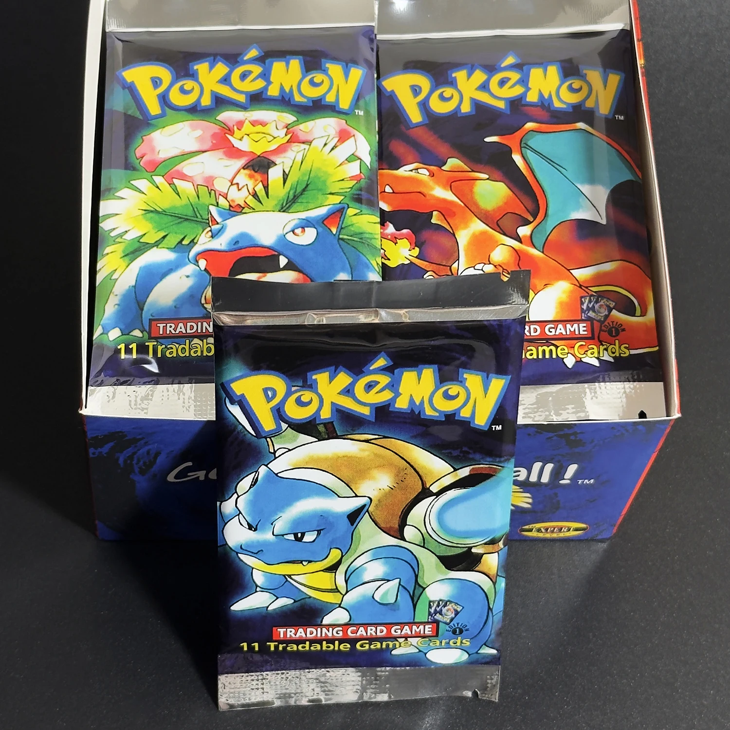 PKM 1ST طبعة معركة الداعم حزم الكلاسيكية قاعدة مجموعة الوكيل أرواق لعب Charizrd Blastoise Venusaur جمع PTCG لعب الصبي هدية