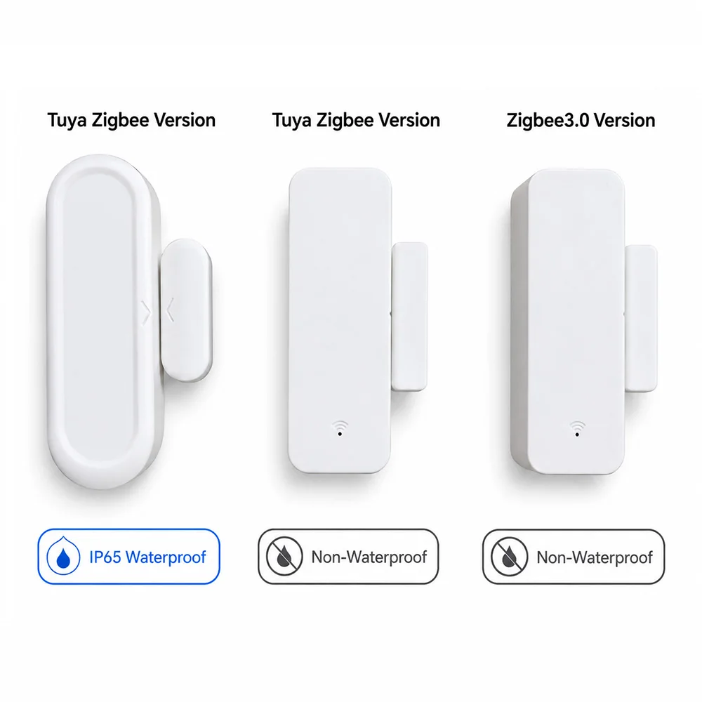 WiFi Zigbee3.0 2MQTT 스마트 도어 윈도우 센서, Tuya 보안 경보 감지기, 열림/닫힘 모니터는 Alexa Smart Life와 호환됩니다. 크기 비교