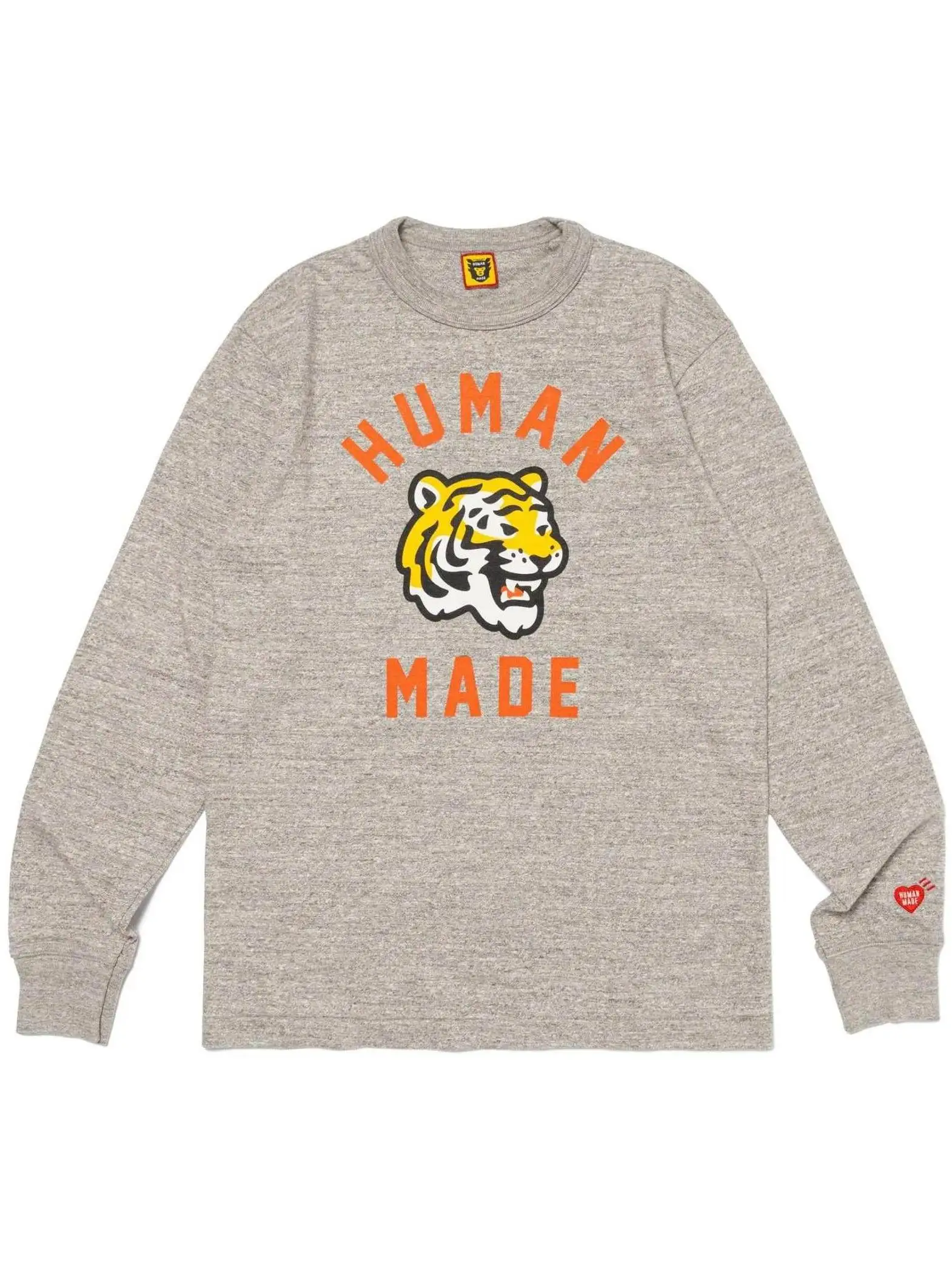 HUMAN MADE Tiger Graphic L/S T Shirt SS26 Back Heart Logo Unisex Boxy Cotton