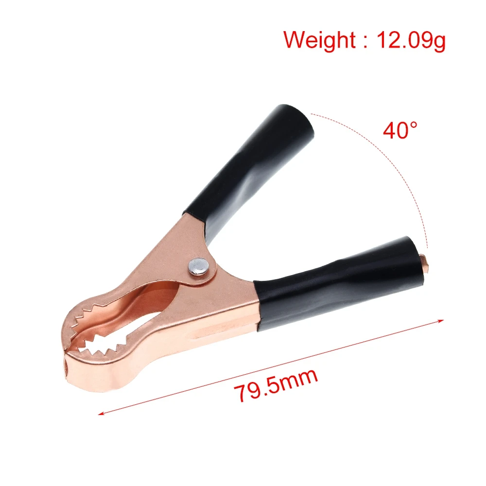 TZT 1/2PCS 50A Red Black 80mm Crocodile Car Caravan Van Battery Test Lead Clips Best Promotion Alligator Clips Connector Plug image 2