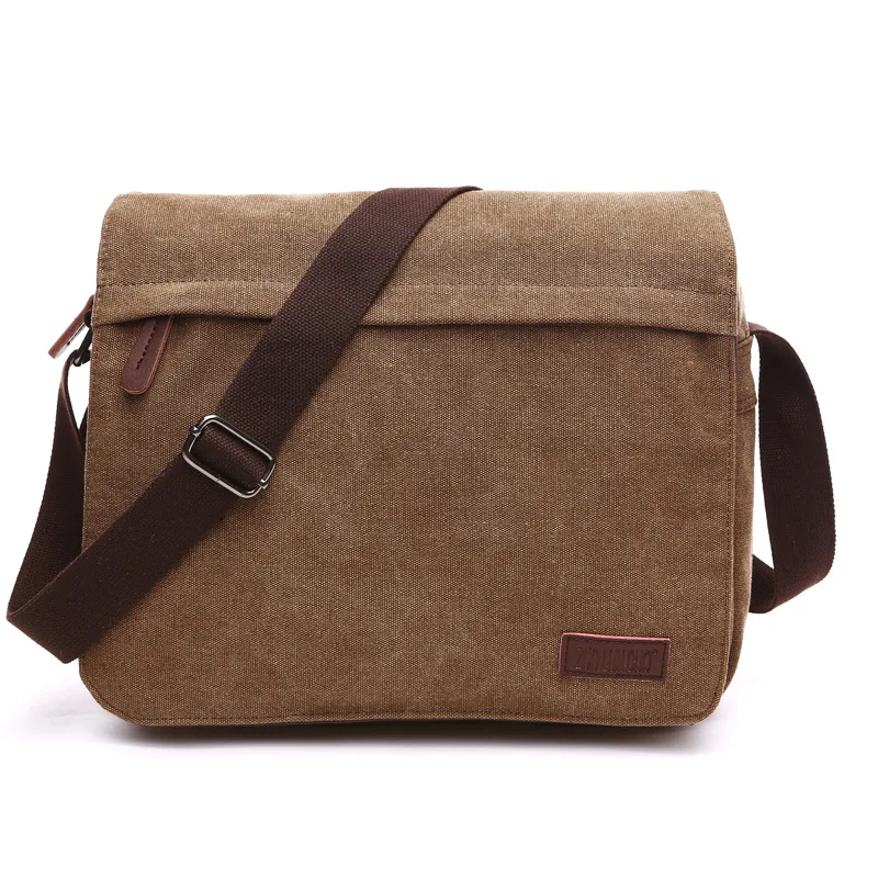 

Fashion Solid vintage Canvas Messenger Satchel Bags Buckle Casual Portable Shoulder Bag Korean Trend Simple Pack For Men