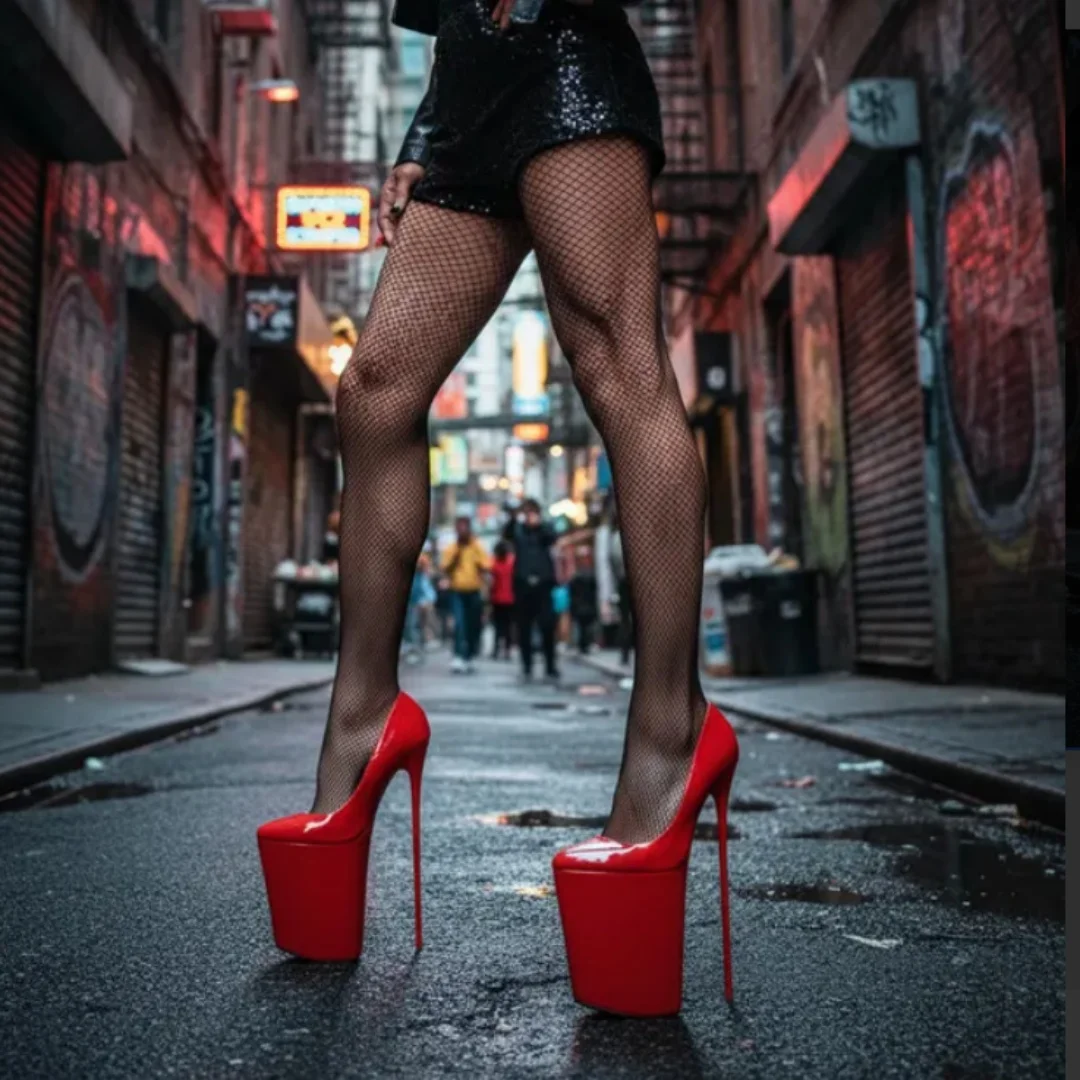 

Transgender Stilettos Sexy Super High 30cm Thin Heels Pointed Toe Shoes Woman Waterproof 12 Inches Pumps Zapatos Mujer Big Size