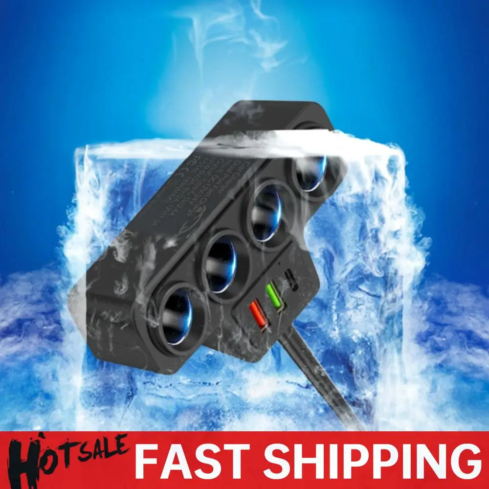 3 USB Socket QC3.0+PD 3.1A 3 USB Ports Car Cigarette Lighter Splitter 4-Socket 18W Phone Power Adapter USB Phone Charger Adapter