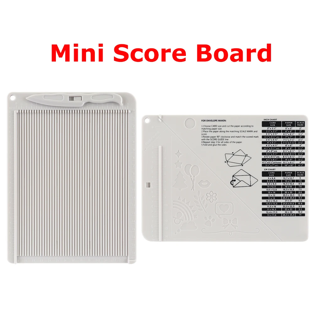 6.4*8.5 inch Mini Multi-Purpose Score Board Envelope Maker for Adding Embossed Lines DIY Gift Box Paper Card Fold Creasing