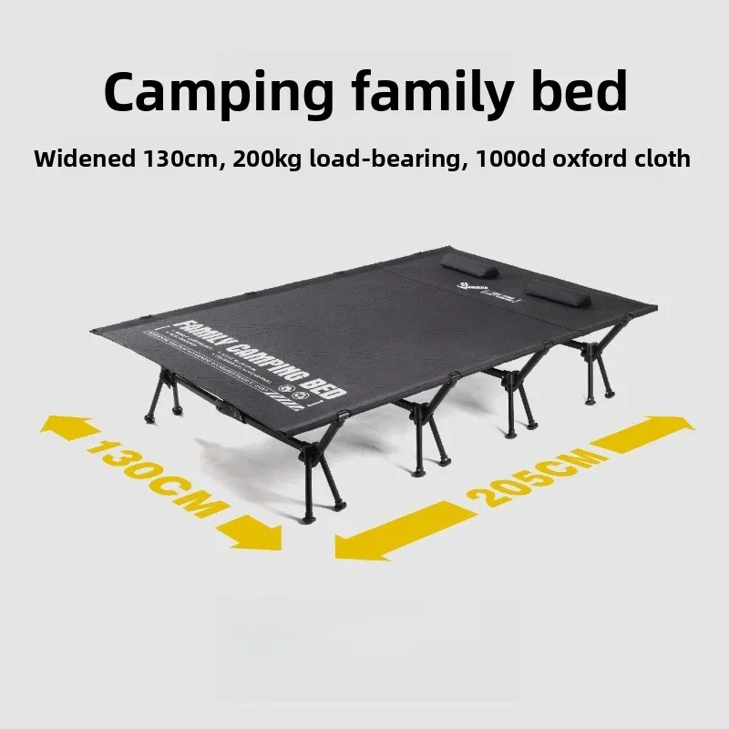 Outdoor camping parent-child bed High and low foldable bed, portable camping lunch break bed