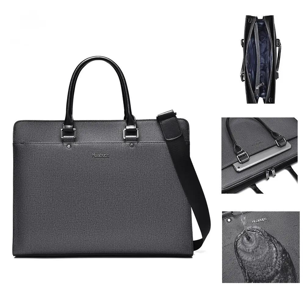 Multi-compartment High-end Briefcase Business New Genuine Handbag Men's Horizontal Laptop Luxury Messenger Bag Men Leather