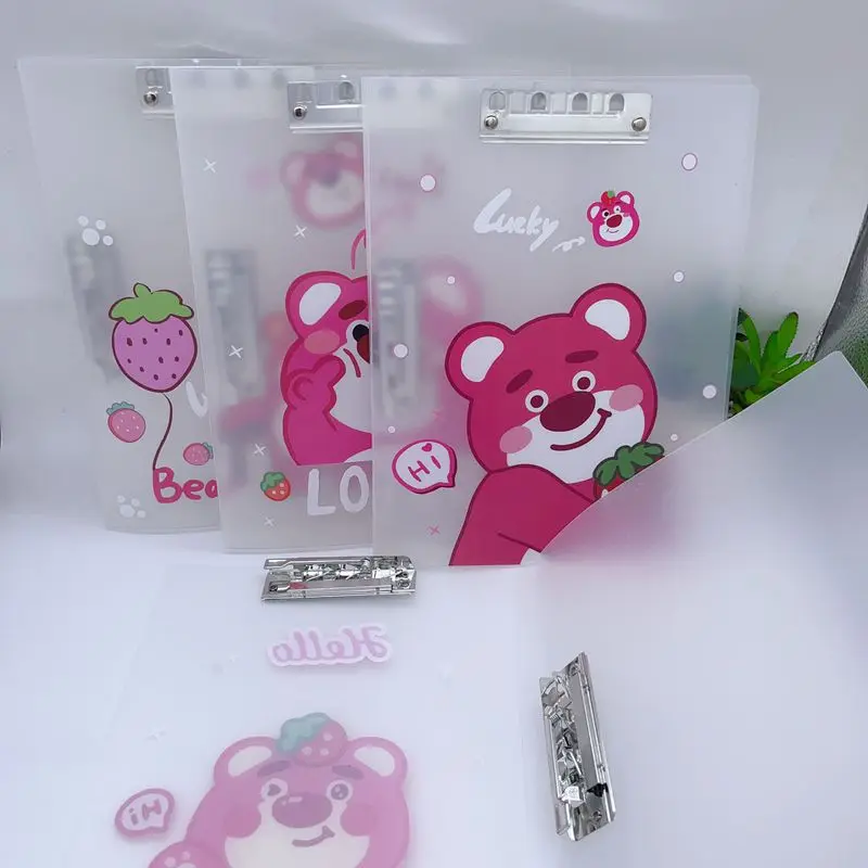 10pcs Disney A4 Double-sided Folder Lotso Contract File Folders Student  Test Paper Storage Folder Office Supplies Stationery