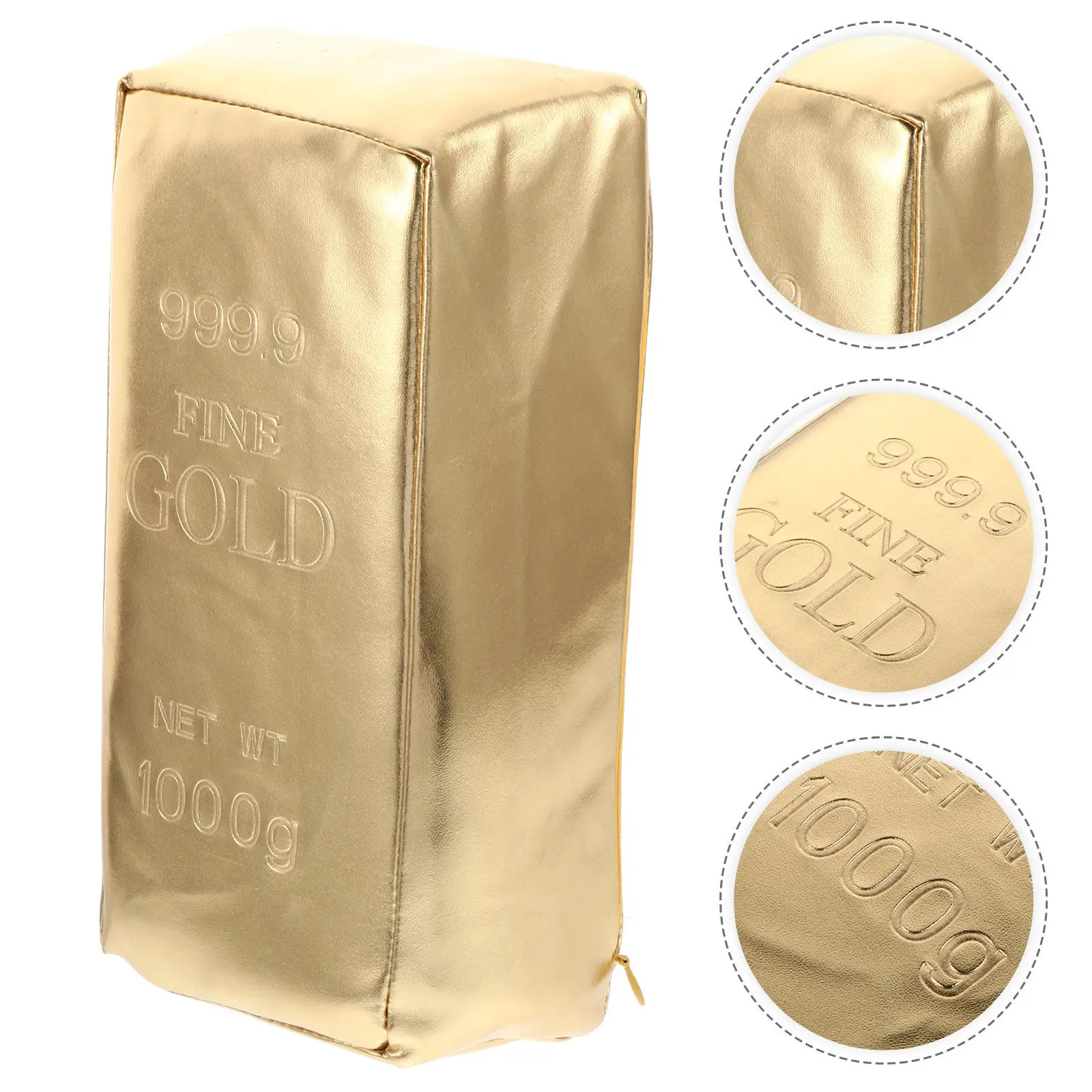 1Pcs Funny Pillow Simulation Gold Brick PU Throw Pillow Office Home Sofa Cushion Portable Realistic Chair Decor Cushion