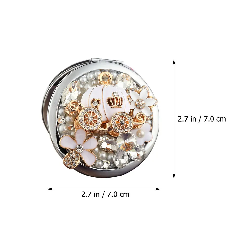 

1Pcs Round Metal Makeup Mirror Compact Foldable Portable Pocket Mirror Travel Cosmetics Tool Gift for Women Girls