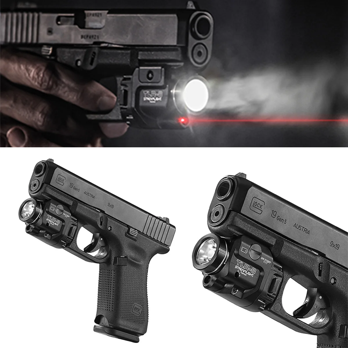 Tactical TLR8 TLR7 TLR1 TLR4 TLR3 Pistol Scout Light LED Strobe Laser Sight for Airsoft Glock Taurus G2c G3C 1911 Flashlight