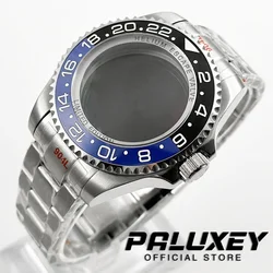 44MM NH35 NH36 NH34 NH38 NH39 NH70 NH72 Silver Sapphire Crystal Big Watch Case With Bracelet Compatible