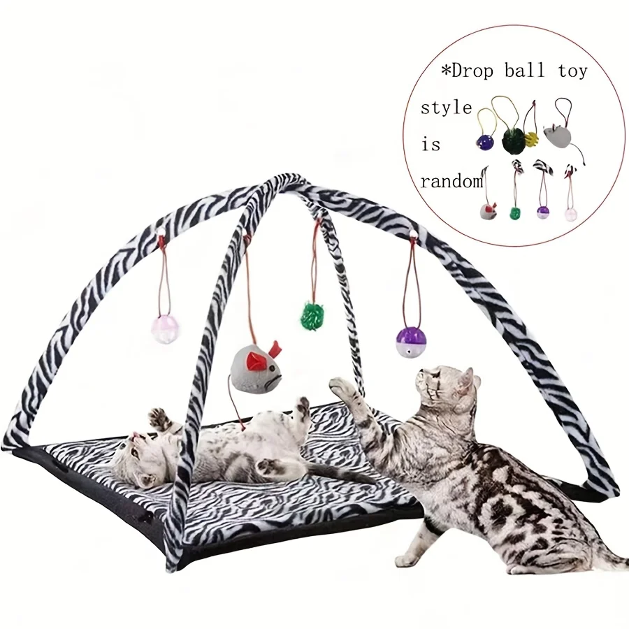 Interaktives Katzen-Aktivitätsset - Schaukelmatte, Sisal-Kratzbaum & Hängender Rollball für Katzen und Kätzchen