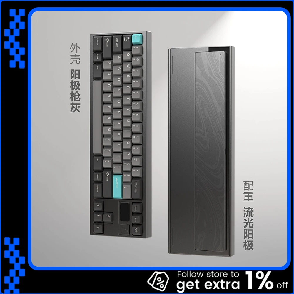 

QUER Vela70 R2 Mechanical Keyboard Kit Tri Mode Wireless Keyboard Kit GASKET Hot Swap Screen Aluminum Keyboards PC Accessories