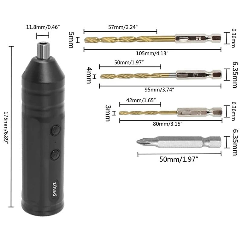 AB47-ไขควงไฟฟ้าไร้สาย USB C ชุดเครื่องมือไฟฟ้าสว่านขนาดเล็กแบบชาร์จไฟได้