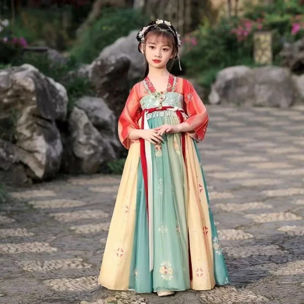 

Cute Kids Hanfu Dresses Vintage Princess Dress Hanfu Cosplay Costume Tang Clothes Vestido Chino Chinese Traditional Dress Girl