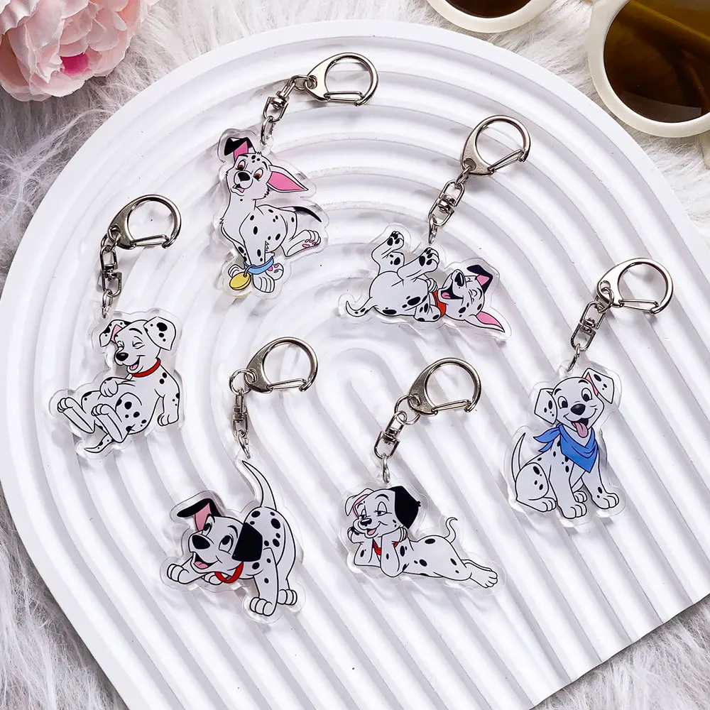 Lote de 1/12 Llaveros de Acrílico de Disney 101 Dálmatas, Accesorios para Bolsos, Lindos Llaveros Divertidos para Mochilas, Regalos para Fans y Amigos