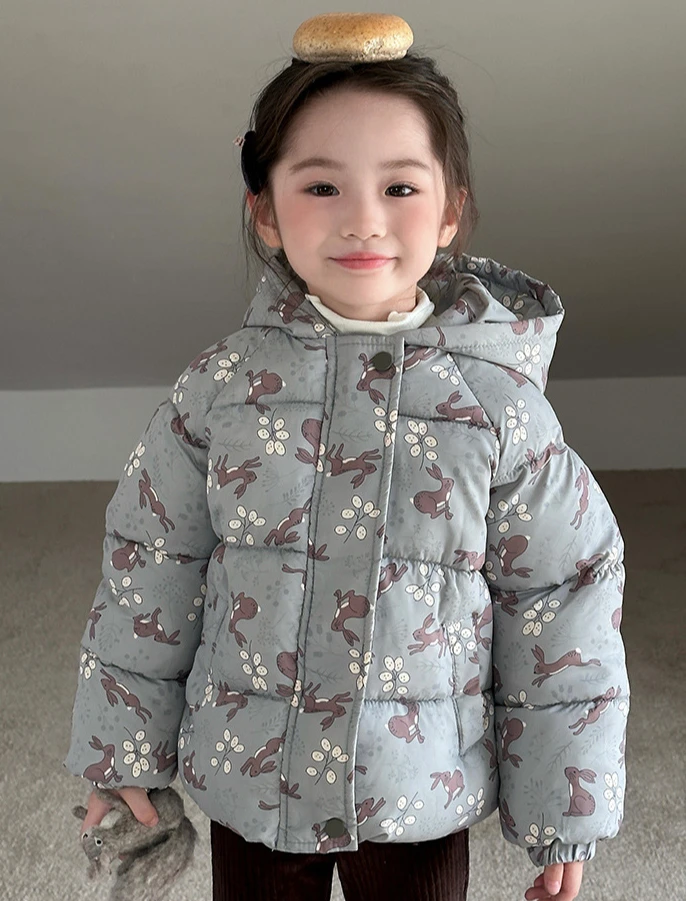 2024 New Boys and Girls Cotton Coat Fashion Children Plush Thick Cotton Jacket Winter Warm Hooded Coat for Children
