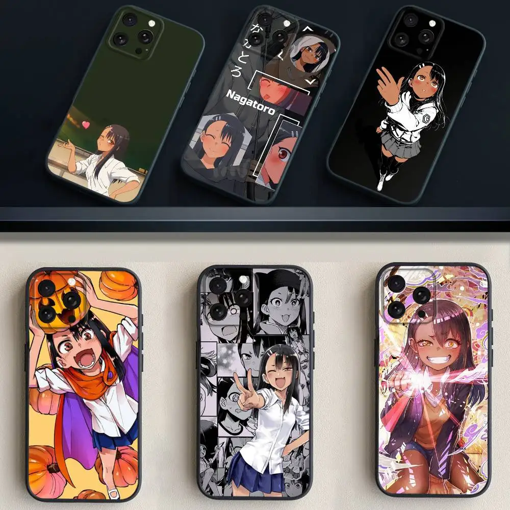 

C-Cute Nagatoro-o SAN Phone Case For iPhone 17,16,15,14,13,12,11 Plus,Pro Max,XS,X,XR,SE,Mini,8,7,Soft Silicone Black Cover