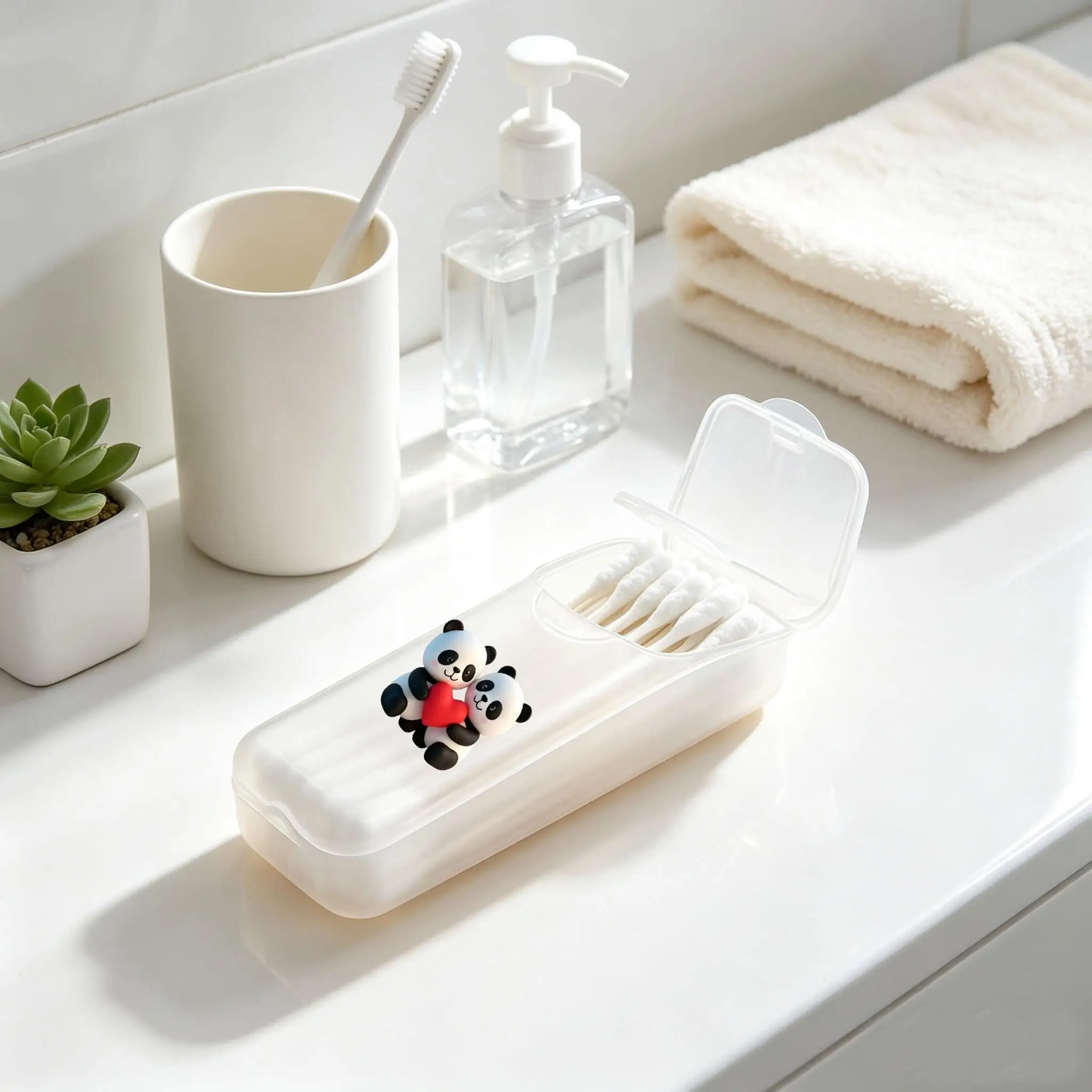 Panda Mini Storage Box, Travel Pill & Capsule Case, Food-Grade PP Container for Toothpicks, Dental Floss, Small Parts & Tiny Ite