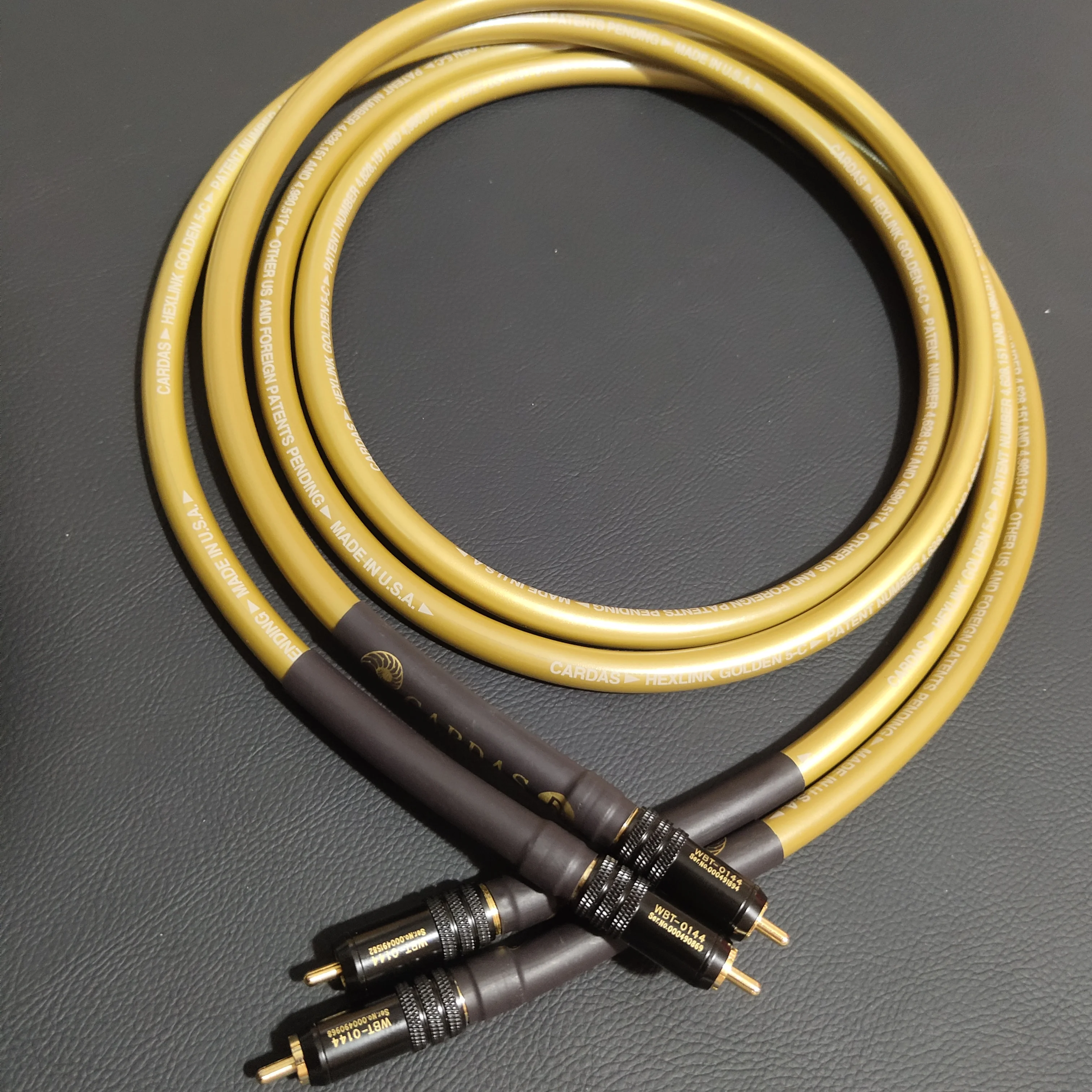 CARDAS gold edition Hexlink Golden 5-C rca jack cable High Quality OFC pure copper plated silver 2RCA to 2RCA HiFi Audio Line