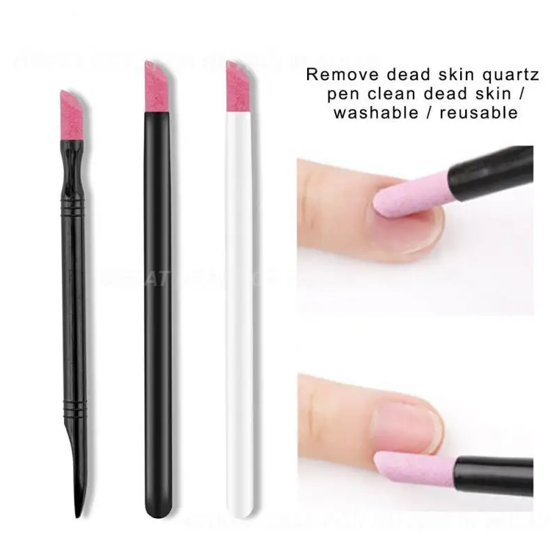 Quartz Grinding Pen Nail Cuticle Remover Dead Skin Pusher Nail Polish Manicure Stick Pens Cuticle Pushers Nail Art Tools