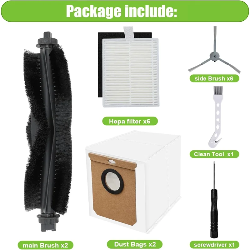 AY03-Para Eufy L60/ L60 SES/ L50/ L50 SES Robot aspirador Cepillo Lateral principal filtro Hepa paño de mopa bolsas de polvo piezas