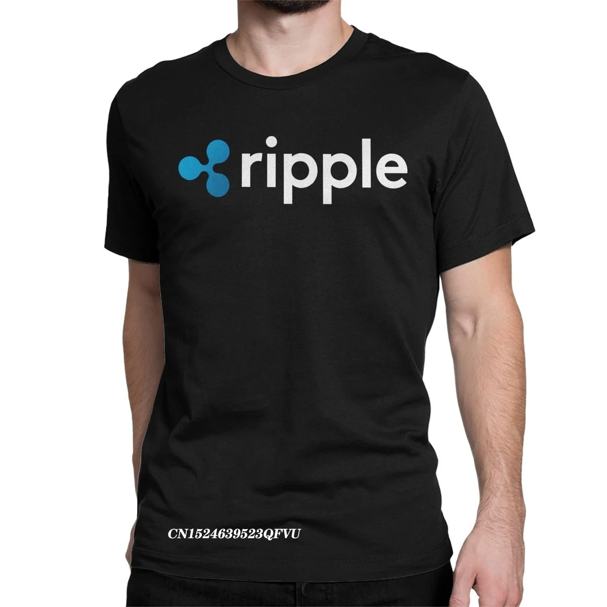 Ripple XRP Crypto Cryptocurrency T-Shirts Men Block Chain Money Funny Pure Cotton Tee Shirt Round Collar Tshirt Clothes