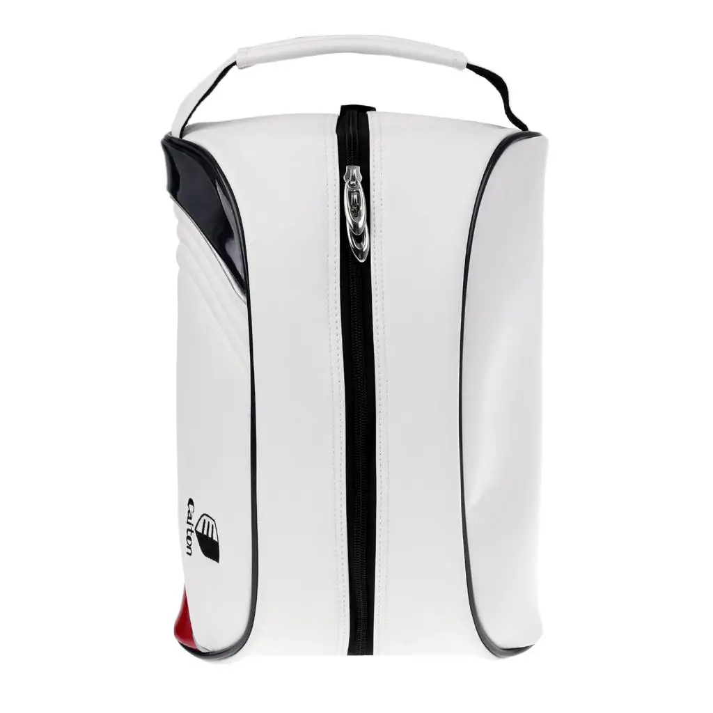 Golf Accessory Shoe Bag White Waterproof Zippered Sport Carrier for Golf Stand Bag Accessories