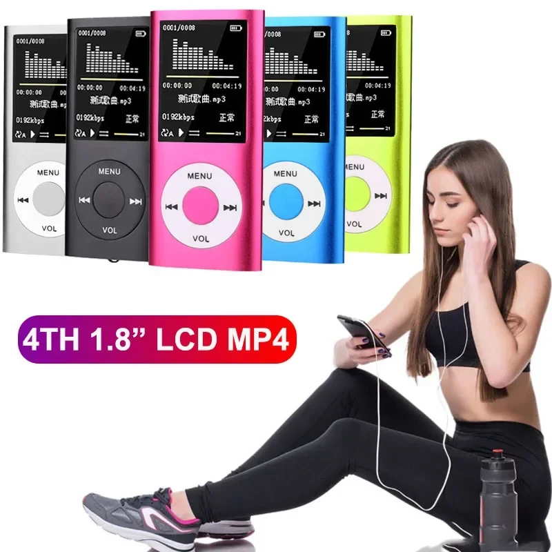 

1.8inch LCD Screen MP4 Player Students Portable Music Playing with FM Radio Video Ebook MP3 Player Rechargeable No Accessories