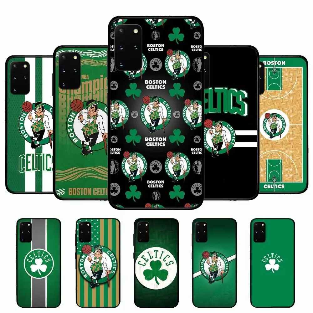 Funda para Teléfono con Logotipo de los Boston Celtics para Samsung S 24 fe 25 Ultra plus 20 lite 21 30 22 23 24 22 Ultra 5G