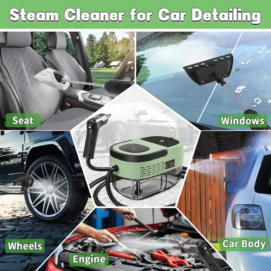 Handheld Steam Cleaner for Home 2500W High Temperature Pressurized Machine 1.6L Water Tank HandleControlled Steam Output Portab