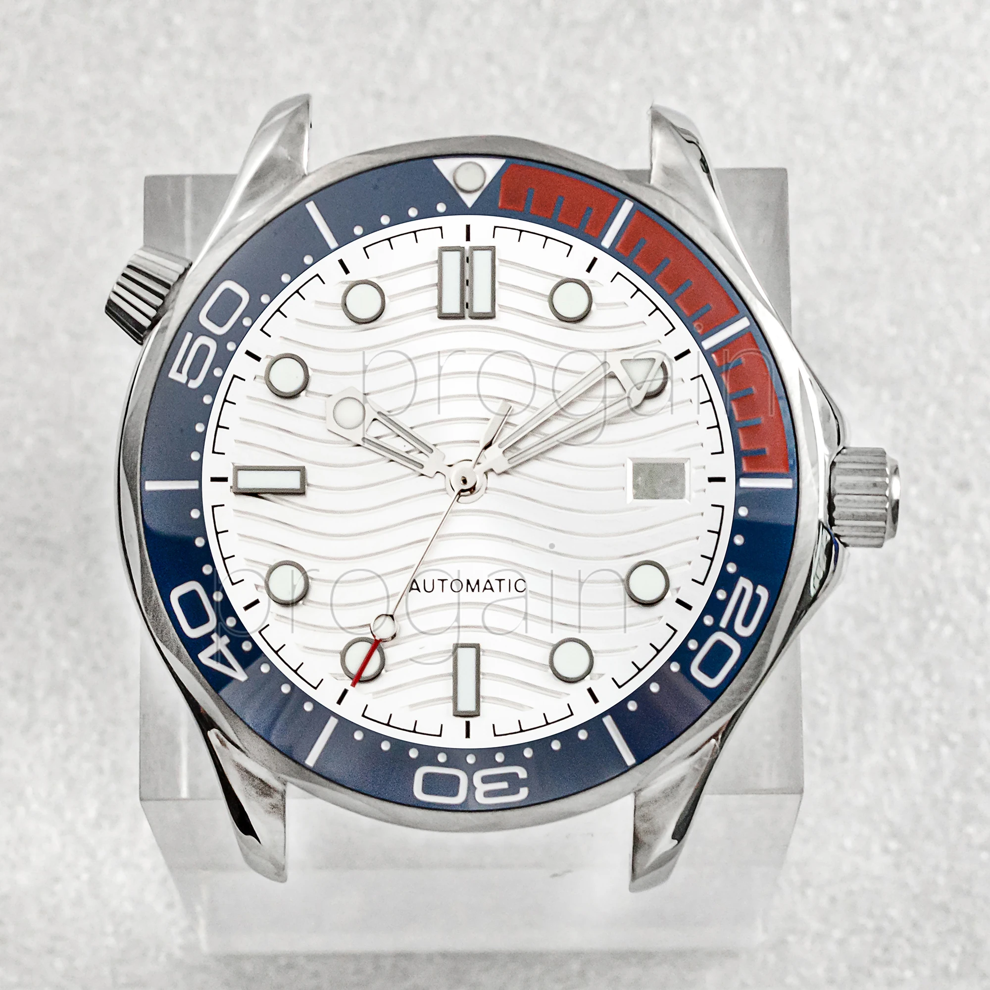 NH35 Case NH35 Dial for Seamaster 300 Case Stainless Steel 10ATM Waterproof Watch Case fit NH35 Automactic Movement Replacements