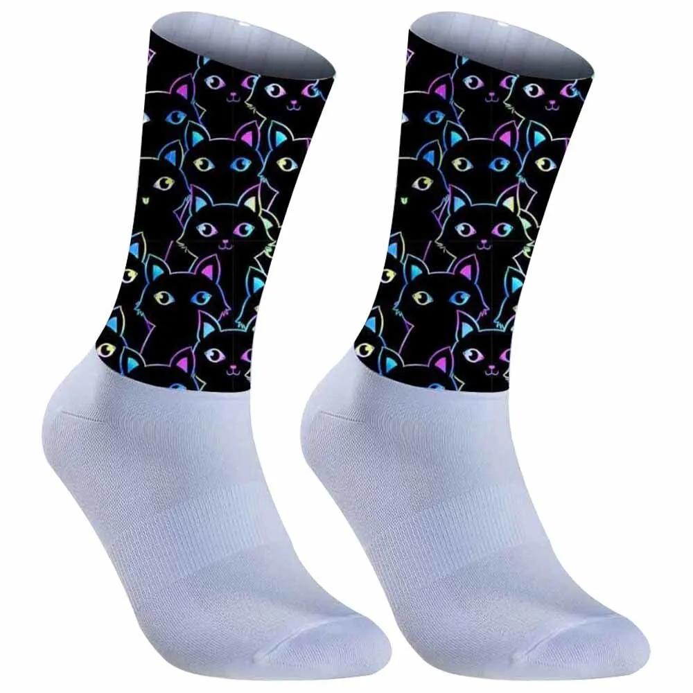 Casual cat color changing socks Cycling socks skateboard shapes Christmas socks funny medium socks New