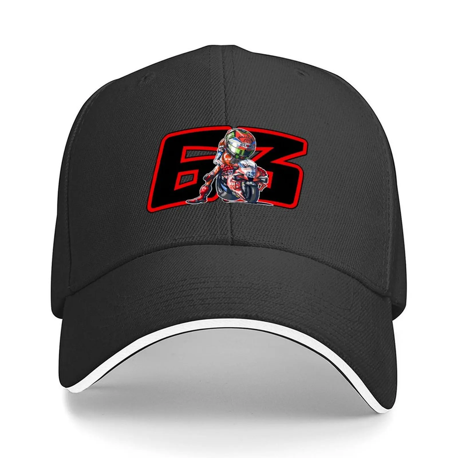 

Pecco Bagnaia 63 Baseball Cap men's big size hat Hip Hop Big Size Hat foam party Hat Mens Hats Women's