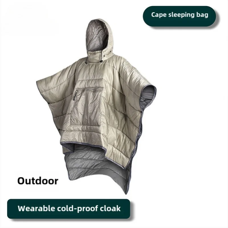 

Outdoor Wearable Cloak Sleeping Bag Portable Warming Dirt-Proof Light-weight Cotton Sleeping Bag for Adult Winter Camping Travel