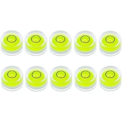 10Pcs Mini Bubble Spirit Level 10X6mm Circular Bullseye Bubble Levels For Leveling Tripod Telescope 10X6mm, Non-Adhesive