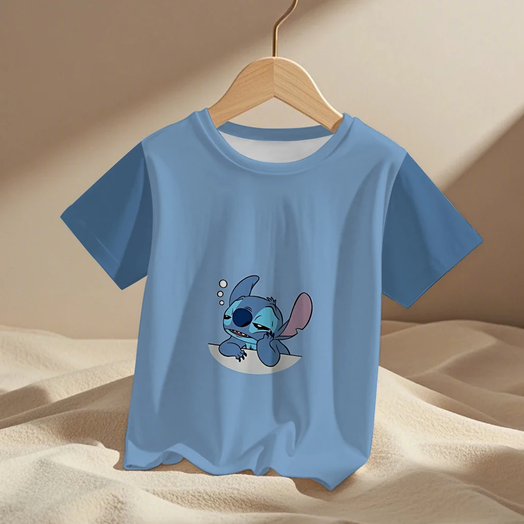 

Children's Stitch Fashion Tee Casual 3-14Y Boys Girls Comfortable Stitch Shirt Cotton Unisex Cute Kids Clothing