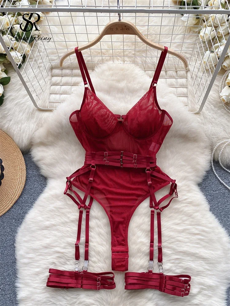 

SINGREINY Fashion Sexy Backless Bodysuits Solid Straps Skinny Corset Rompers Female Sleepwear Open Crotch Slim Erotic Playsuits