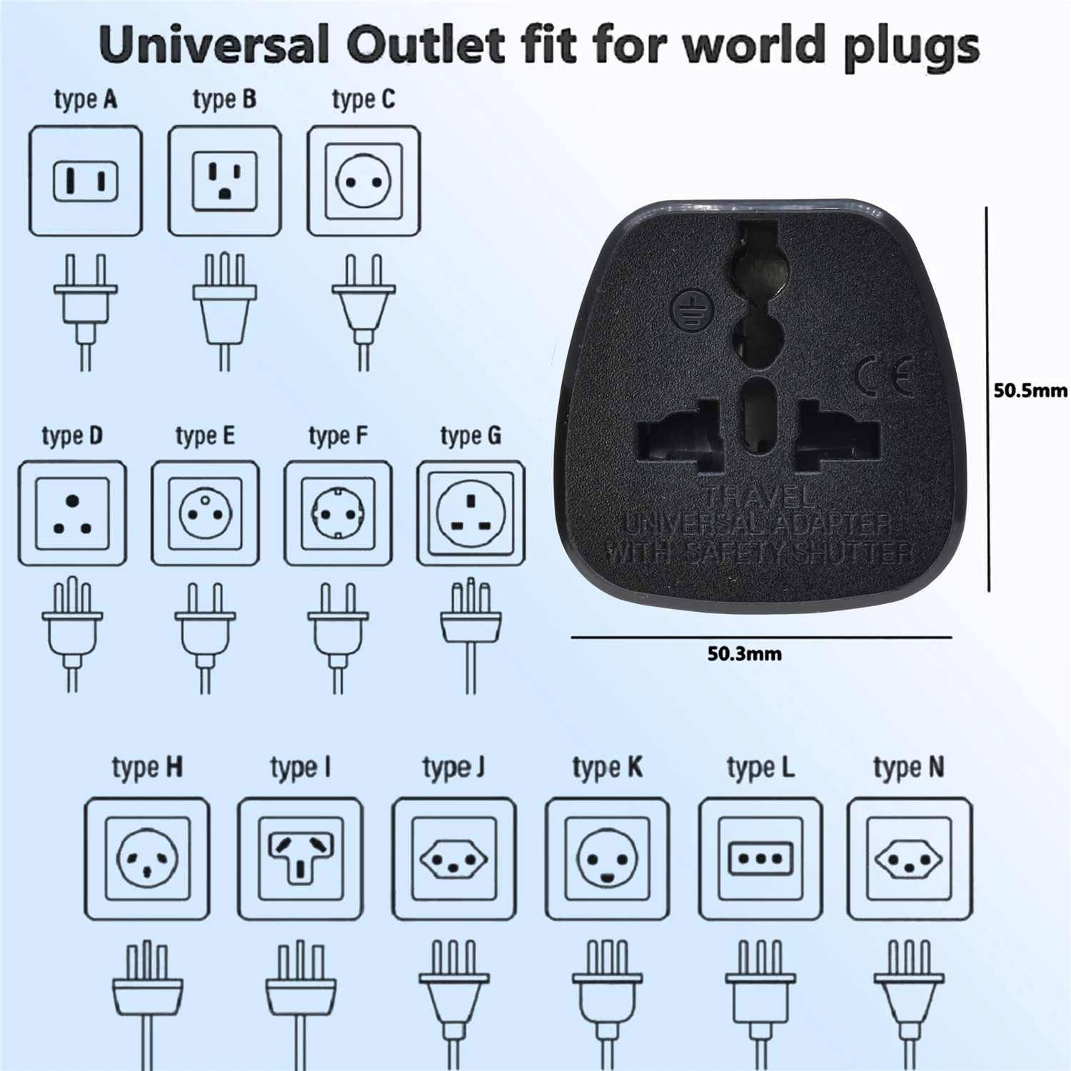 Copper 16A 250V Europe 4.8mm pins travel adaptaer plug EU Germany French Belgium Korea Russia power plug socket Korea converter