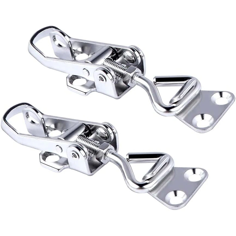 

2pcs Marine Stainless Steel Locker Anti Rattle Adjustable Buckle Cabinet Boxes Lever Handle Toggle Catch Latch Fastener Clamp