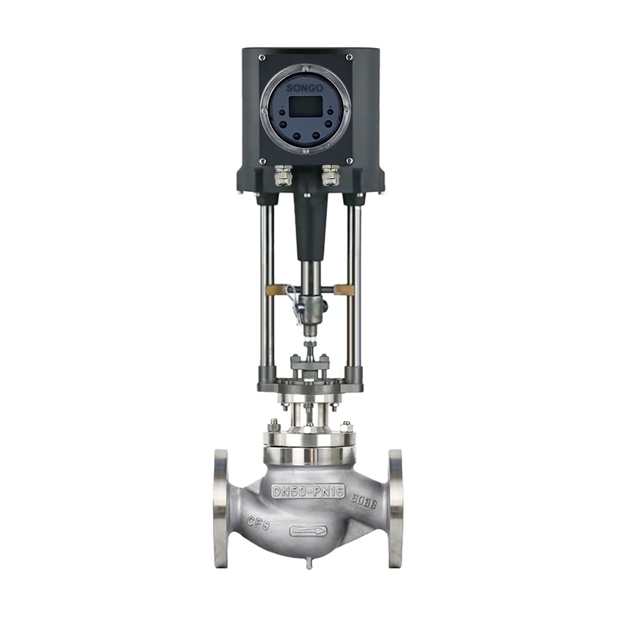 Flange End Stainless Steel 304 AC220V Electric Regulation Control Valve Electric Single Seat Equal Percentage Modulating