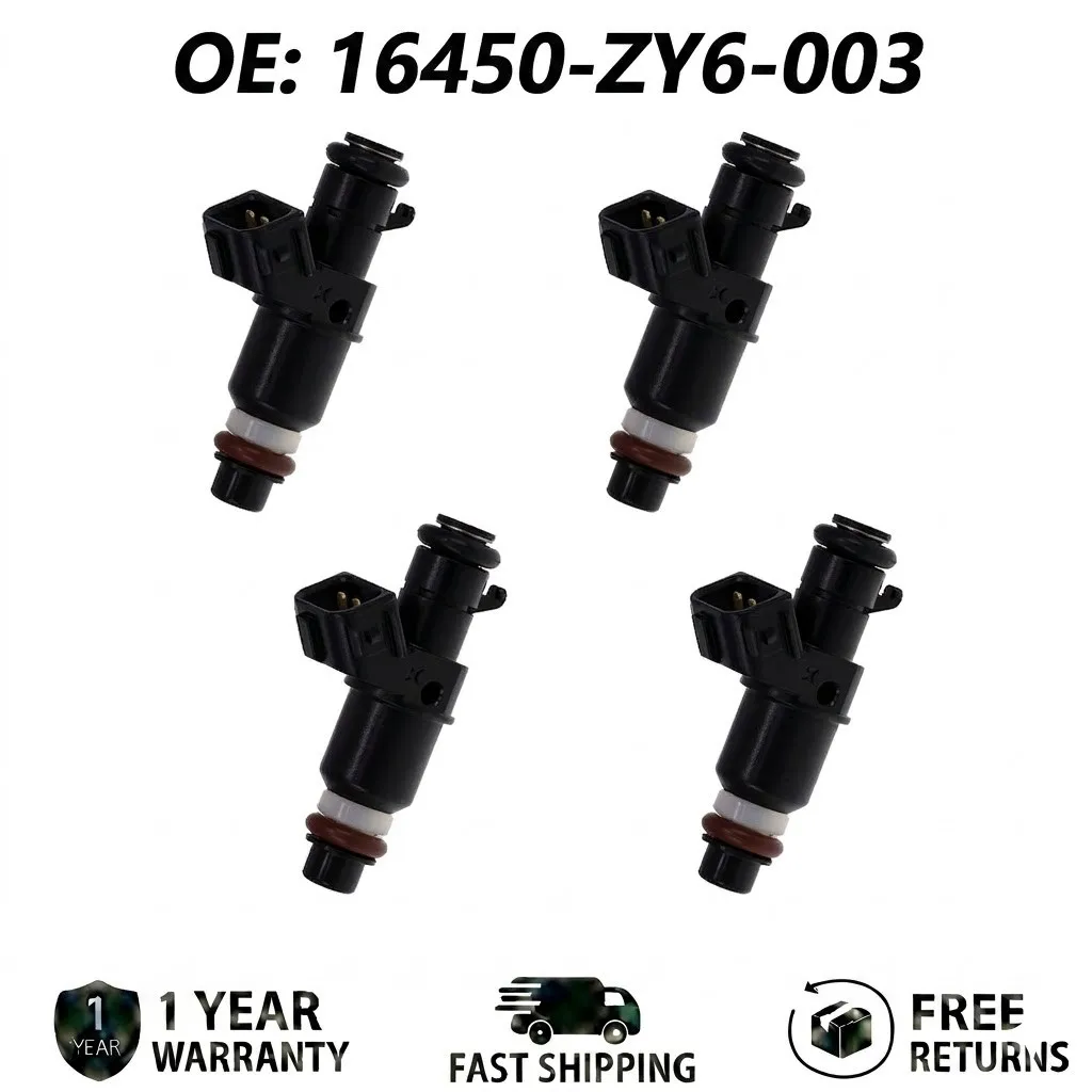 4pcs Marine Fuel Injectors for Honda BF150 BF225 BF250 Outboard, Replacement Part 16450-ZY6-003, High Performance Nozzle Set