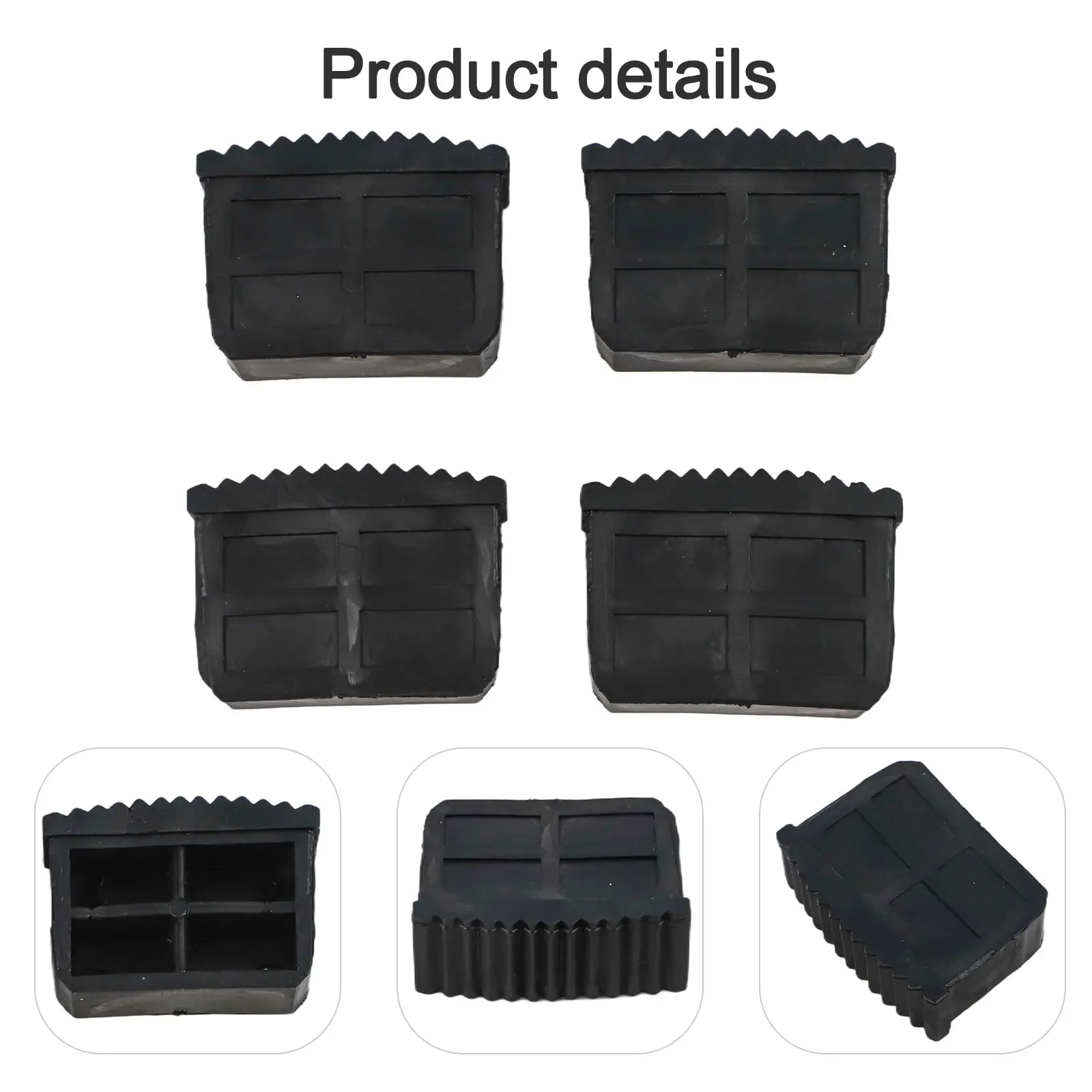 4Pcs Non Slip Folding Rubber Ladder Leg Feet Pads Foot Covers Furniture Mat Leg Chair Replacement Protectors Cover
