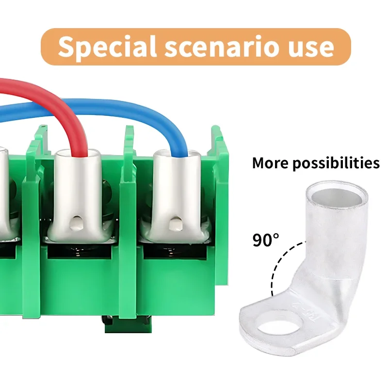 Wire Terminal L-type Right Angle 90 Degree Bend Nose T6/10/16/25-4/6/8/10 Tinned Copper Crimp Connector Cable Lugs