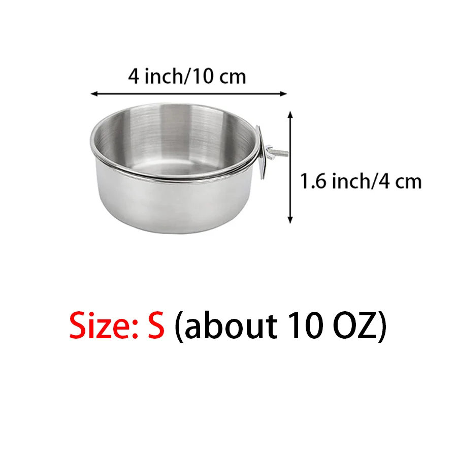 Stainless Steel Food Bowls for Birds,Bird Feeding Dish Cups Parrot Water Feeder Bowl with Clamp Holder for Budgies Small Animal