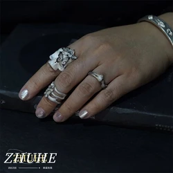 ZHUHE Butterfly Skull Ring Neo-Gothic Style For Women Men's Jewelry Accessories Party Gift