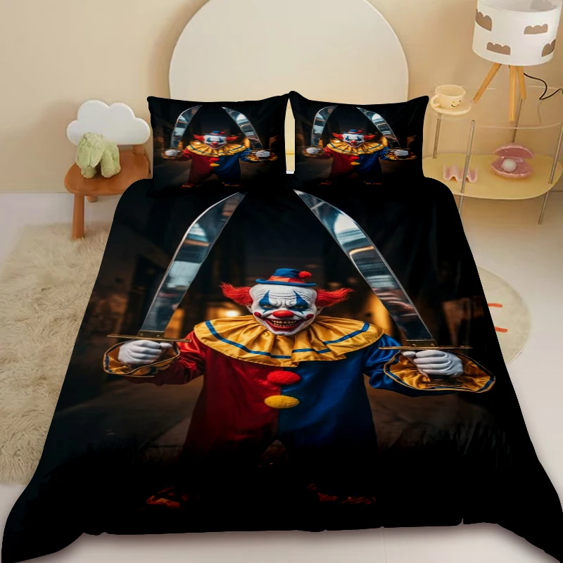 

IT Pennywise 3pcs Duvet Cover NECA Horror Surprise Bedding Set Comforter Cover Set Teens Kids Bedroom Home Decor Gifts