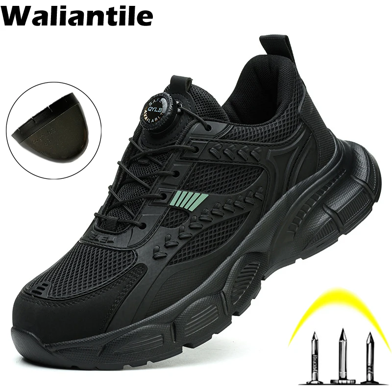 Waliantile Brand Quality Safety Shoes For Men Women Puncture Proof Anti-smashing Work Boots Steel Toe Indestructible Shoes Male