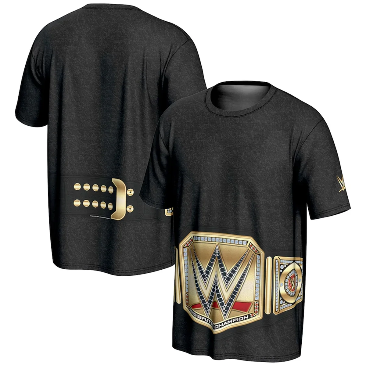 ProSphere WWE Undisputed Championship Title Belt T-Shirt 2025 Summer Men's 3D Printed T-shirt Formen Street Sports Top